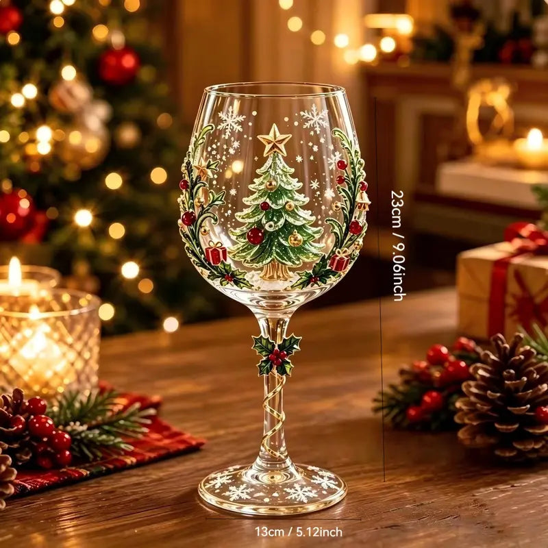 🎁Christmas Hand‑Painted Wine Glass Gift Set | 6‑Pack Christmas Holiday Decor Gift Box | 🎄Christmas stock limited. Order early for holiday delivery.