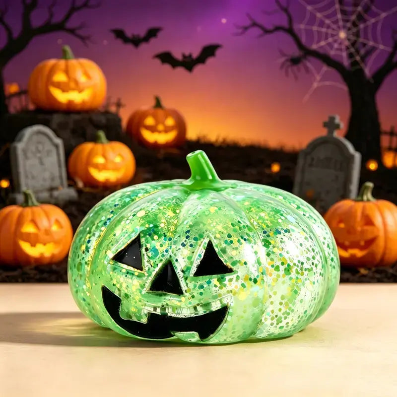 Halloween Pumpkin Head New Style Squishy Malt Syrup Stress Relief Toy with Glitter Creative Fidget Toy
