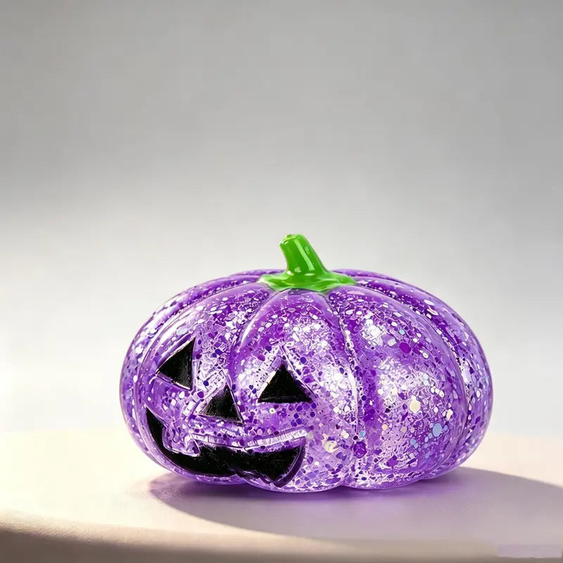 Halloween Pumpkin Head New Style Squishy Malt Syrup Stress Relief Toy with Glitter Creative Fidget Toy