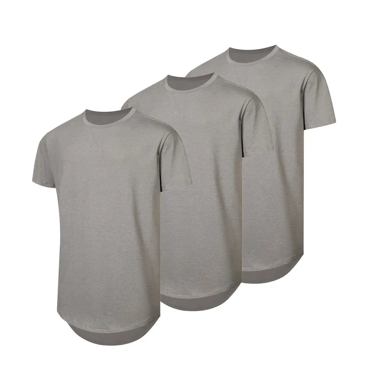 3-Pack Cotton Hip Hop Longline Crewneck Tees – Men's Casual Tops (Special Offer)