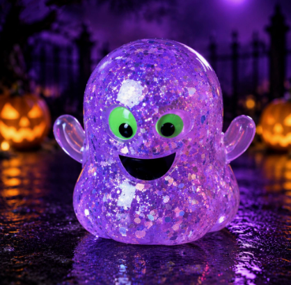 Halloween Pumpkin Head New Style Squishy Malt Syrup Stress Relief Toy with Glitter Creative Fidget Toy