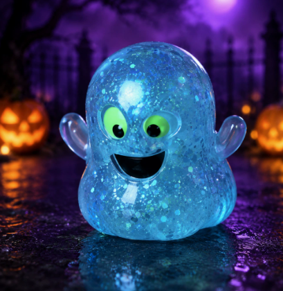 Halloween Pumpkin Head New Style Squishy Malt Syrup Stress Relief Toy with Glitter Creative Fidget Toy