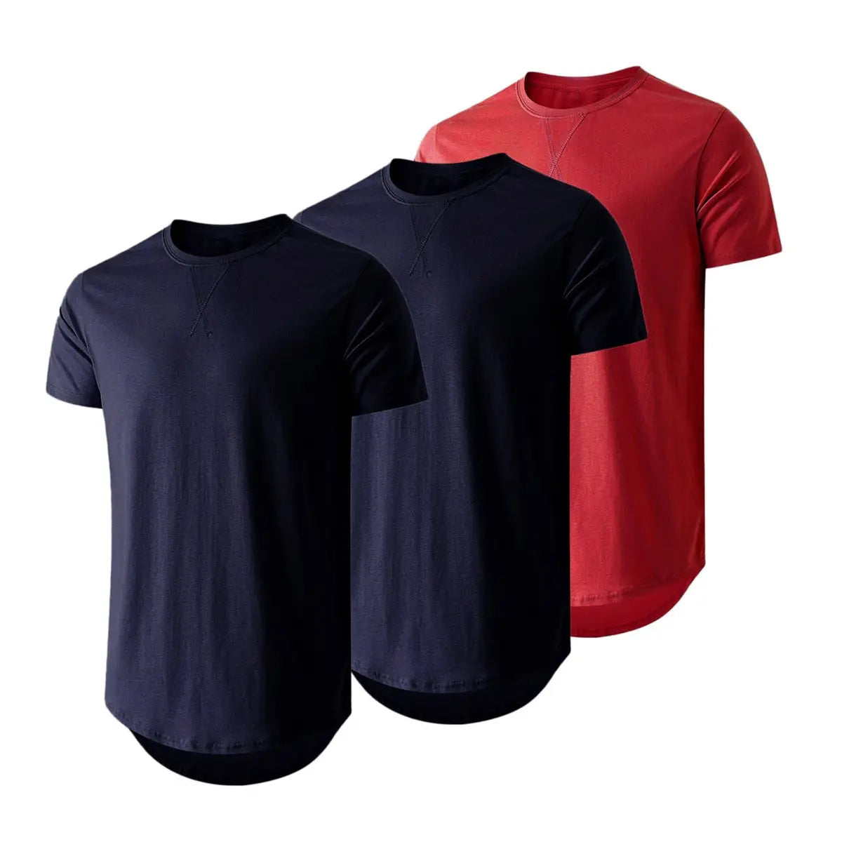 3-Pack Cotton Hip Hop Longline Crewneck Tees – Men's Casual Tops (Special Offer)