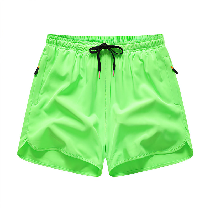 Men's Summer Lightweight Breathable Quick-Dry Beach Shorts with Drawstring & Zipper Pockets, Casual Daily Wear, Ideal Gift for Him, Quick-Dry Tropical Style Swim Trunks