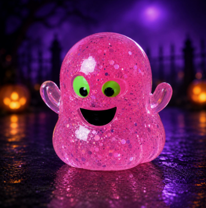 Halloween Pumpkin Head New Style Squishy Malt Syrup Stress Relief Toy with Glitter Creative Fidget Toy