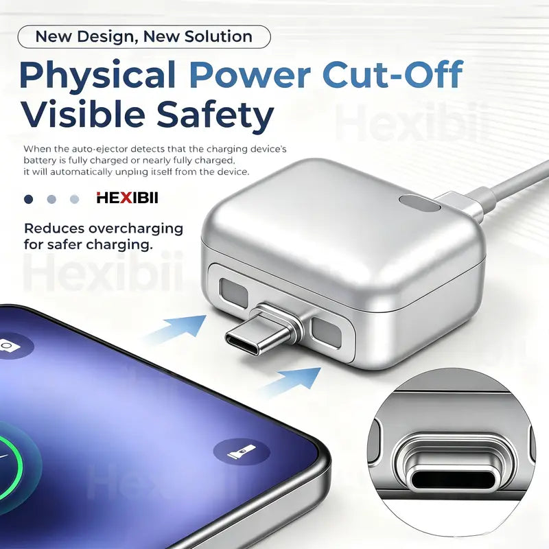 140W Smart Auto Stop USB-C Charger, Physical Cut-Off Protection, Avoid Overcharging for Phone, Tablet, Laptop