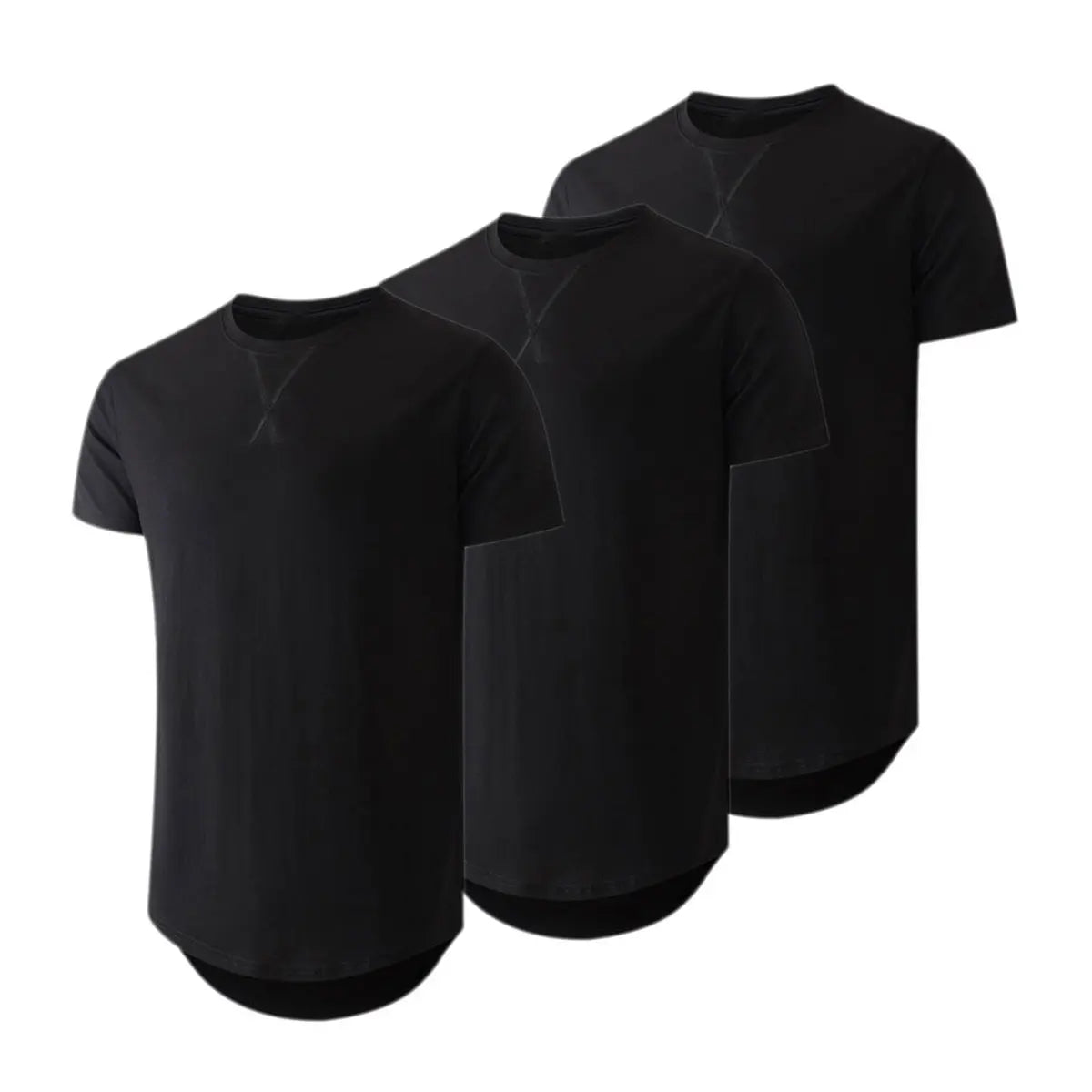 3-Pack Cotton Hip Hop Longline Crewneck Tees – Men's Casual Tops (Special Offer)
