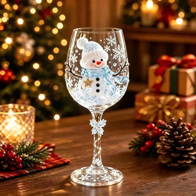 🎁Christmas Hand‑Painted Wine Glass Gift Set | 6‑Pack Christmas Holiday Decor Gift Box | 🎄Christmas stock limited. Order early for holiday delivery.
