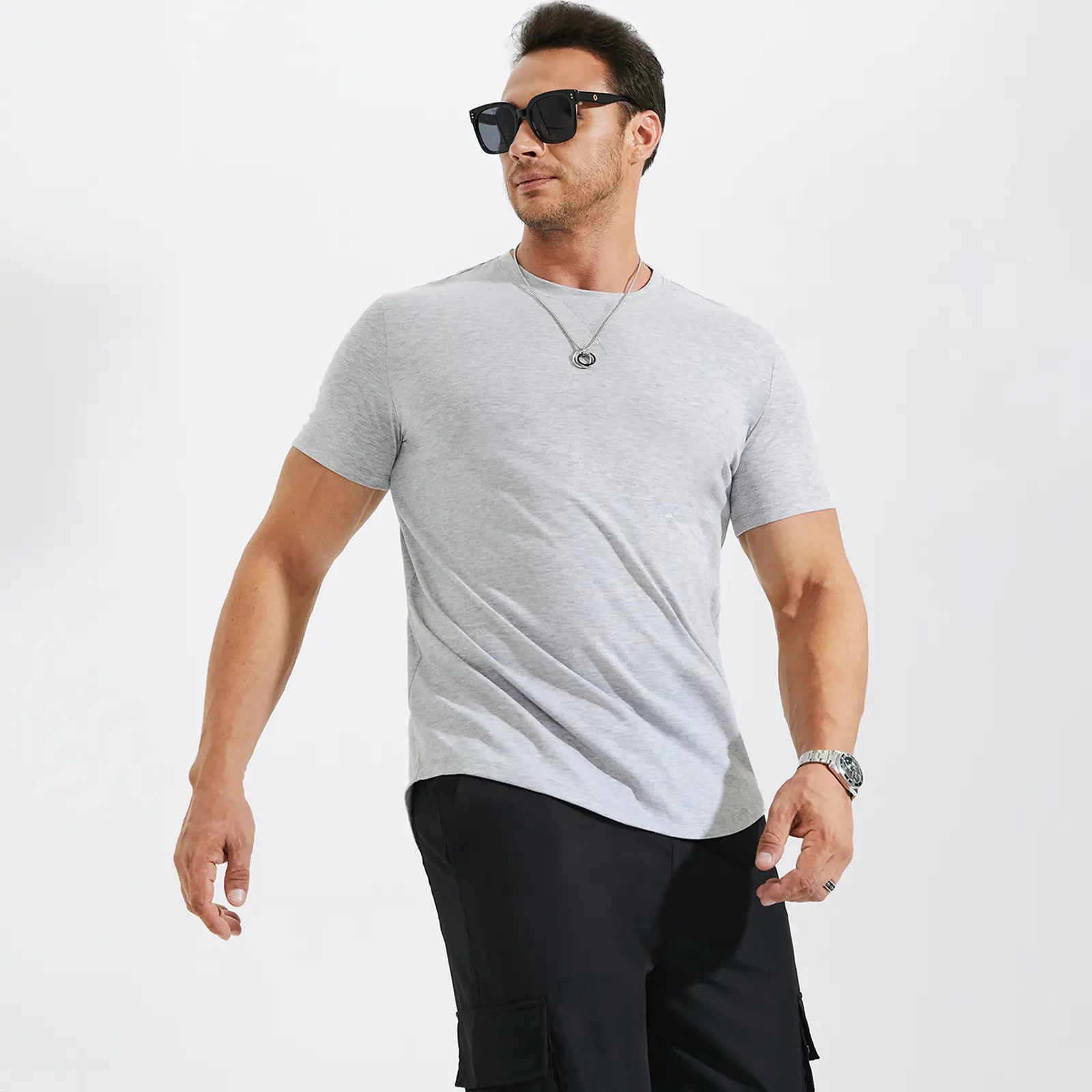3-Pack Cotton Hip Hop Longline Crewneck Tees – Men's Casual Tops (Special Offer)