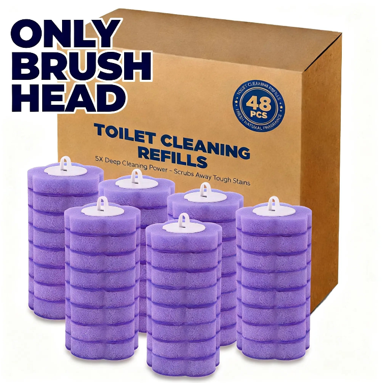 Wall-Mounted Disposable Toilet Brush Set, Antibacterial & Deodorizing, Deep Cleaning No Dead Angles