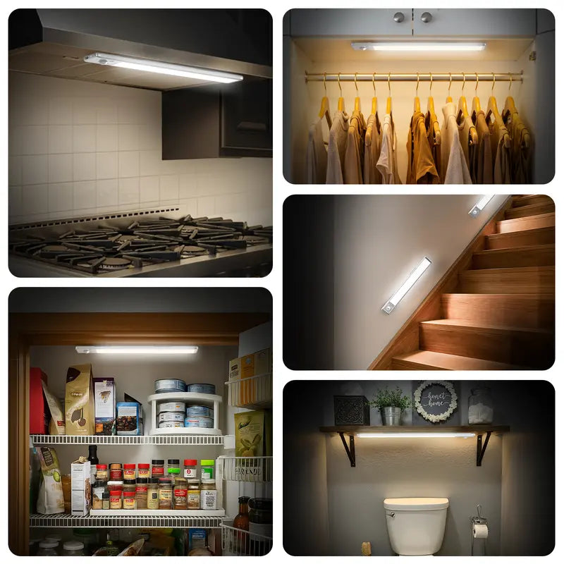 Tuffenough Under Cabinet Lights,Motion Sensor NightLight Indoor,1500mAh USB Rechargeable Light,MagneticInstallation Dimmable Lights forKitchen,Wardrobe,Pantry, Closet,Bathroom,Stairs,SinkCabinet,Garage