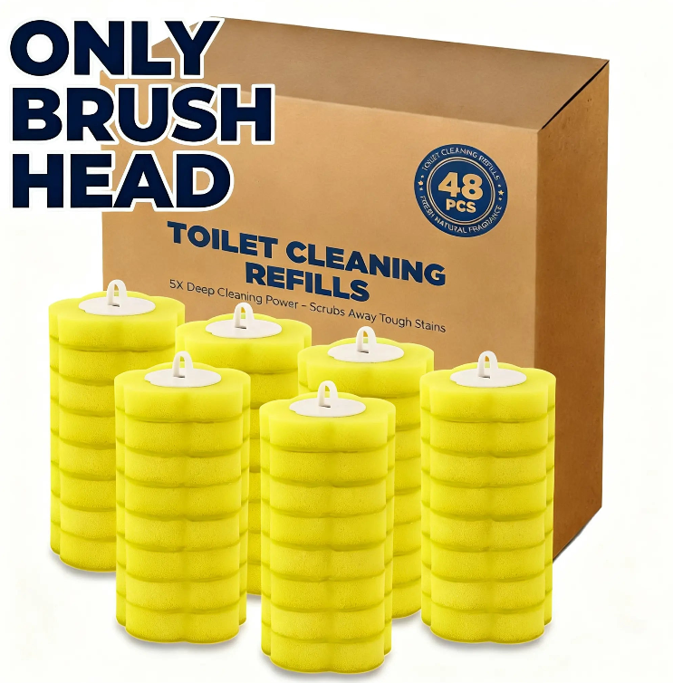 Wall-Mounted Disposable Toilet Brush Set, Antibacterial & Deodorizing, Deep Cleaning No Dead Angles