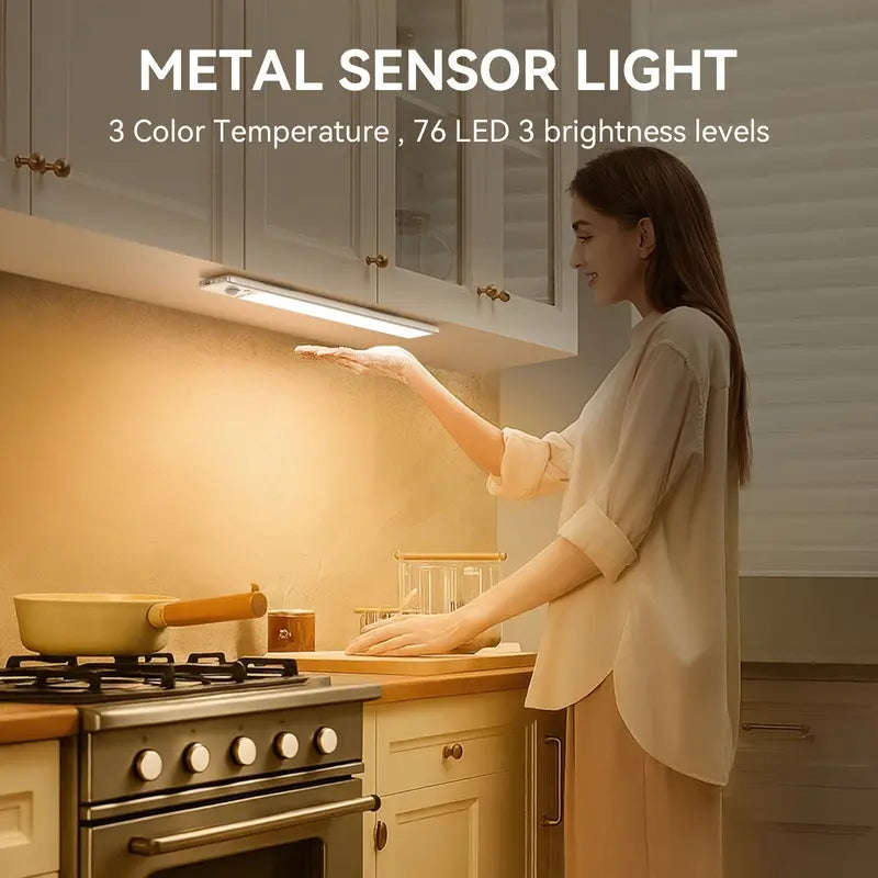 Tuffenough Under Cabinet Lights,Motion Sensor NightLight Indoor,1500mAh USB Rechargeable Light,MagneticInstallation Dimmable Lights forKitchen,Wardrobe,Pantry, Closet,Bathroom,Stairs,SinkCabinet,Garage