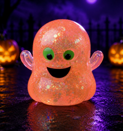 Halloween Pumpkin Head New Style Squishy Malt Syrup Stress Relief Toy with Glitter Creative Fidget Toy