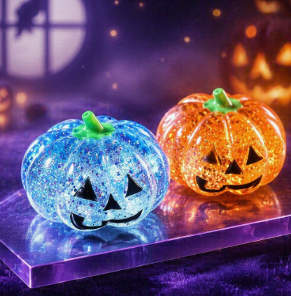 Halloween Pumpkin Head New Style Squishy Malt Syrup Stress Relief Toy with Glitter Creative Fidget Toy