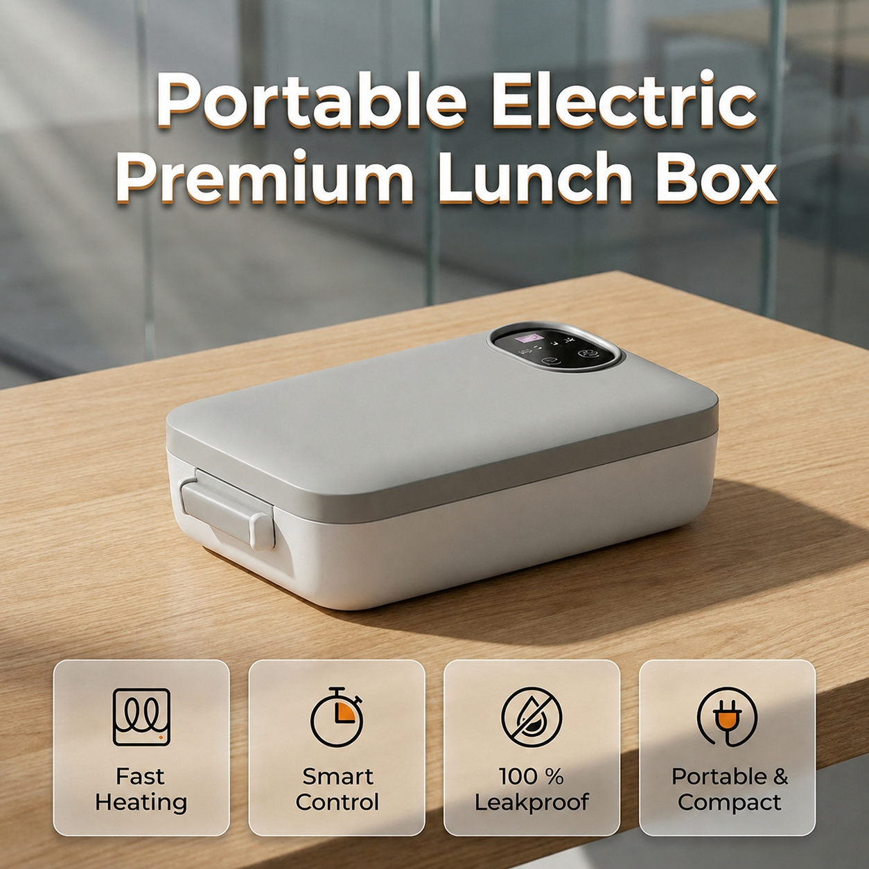 🎀RECHARGEABLE🍱⚡ Portable electric lunch box with self-heating 🔋🌡️