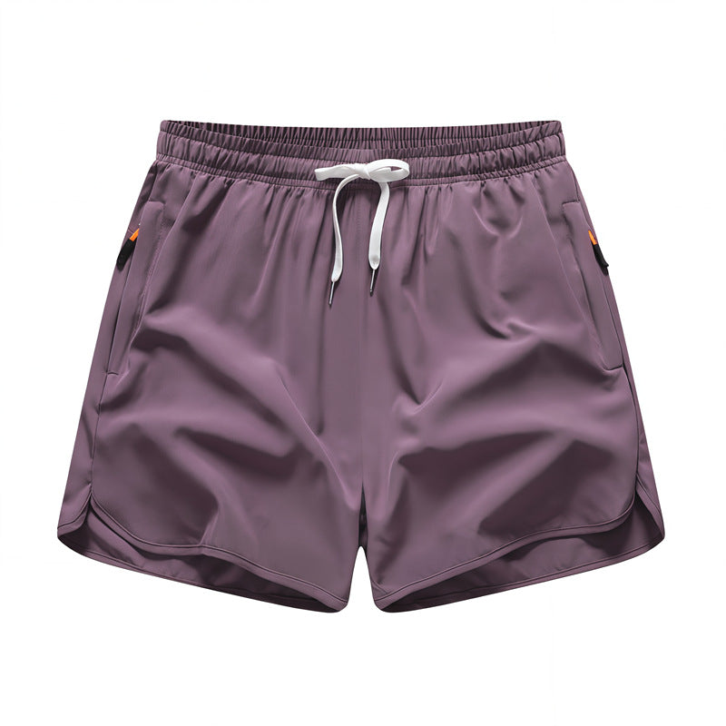 Men's Summer Lightweight Breathable Quick-Dry Beach Shorts with Drawstring & Zipper Pockets, Casual Daily Wear, Ideal Gift for Him, Quick-Dry Tropical Style Swim Trunks