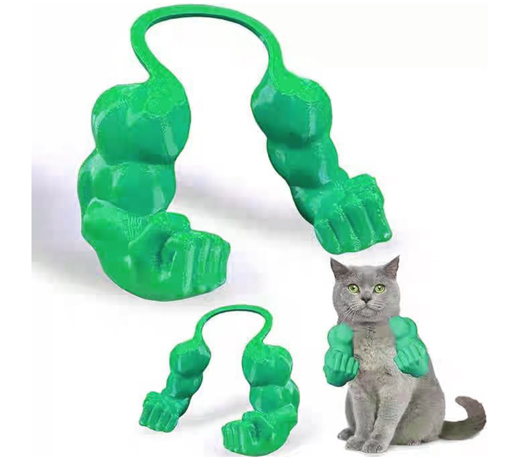 Pet Costume Cat Superhero Arms, 3D Printed Cat Muscle Arms Cosplay Accessory, Lightweight Neck Hanging Outfit, Ideal Photo Prop for Cats & Dog