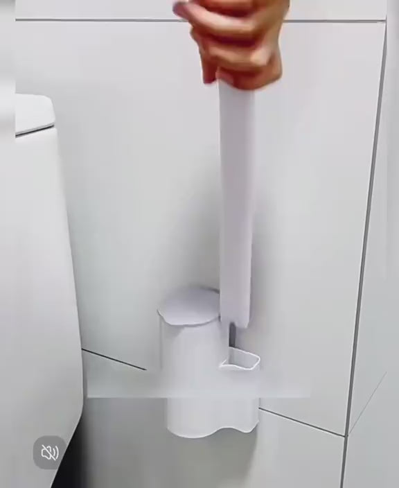 2-Pack Disposable Toilet Brush with Wall-Mount Holder & 48 Refills. Extended handle for hygienic cleaning, suitable for toilet, sink, bathtub, basin and urinal.